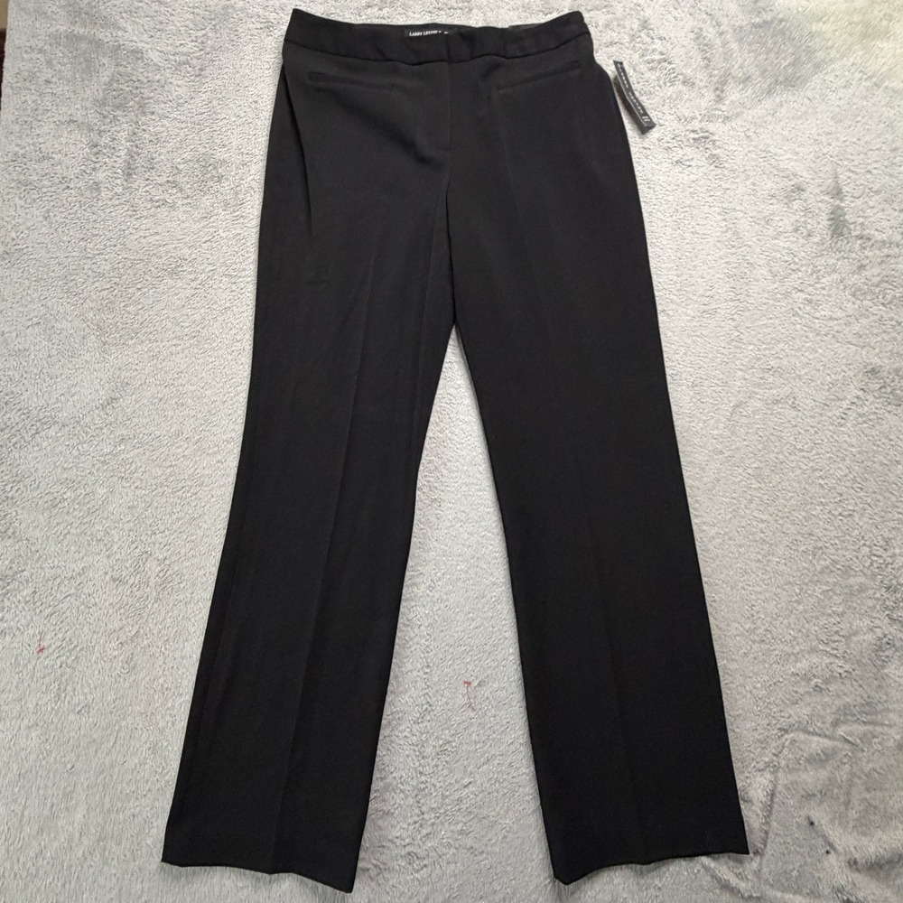 Larry Levine Petite Steffe Black Stretch Dress Pants SP82CTGA8 6P NWT